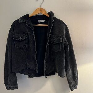 Black Cropped Corduroy Jacket